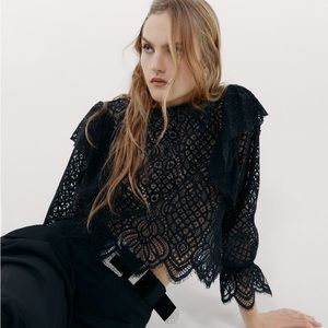 Zara black cutout blouse 2142/110/800 size L only worn once!